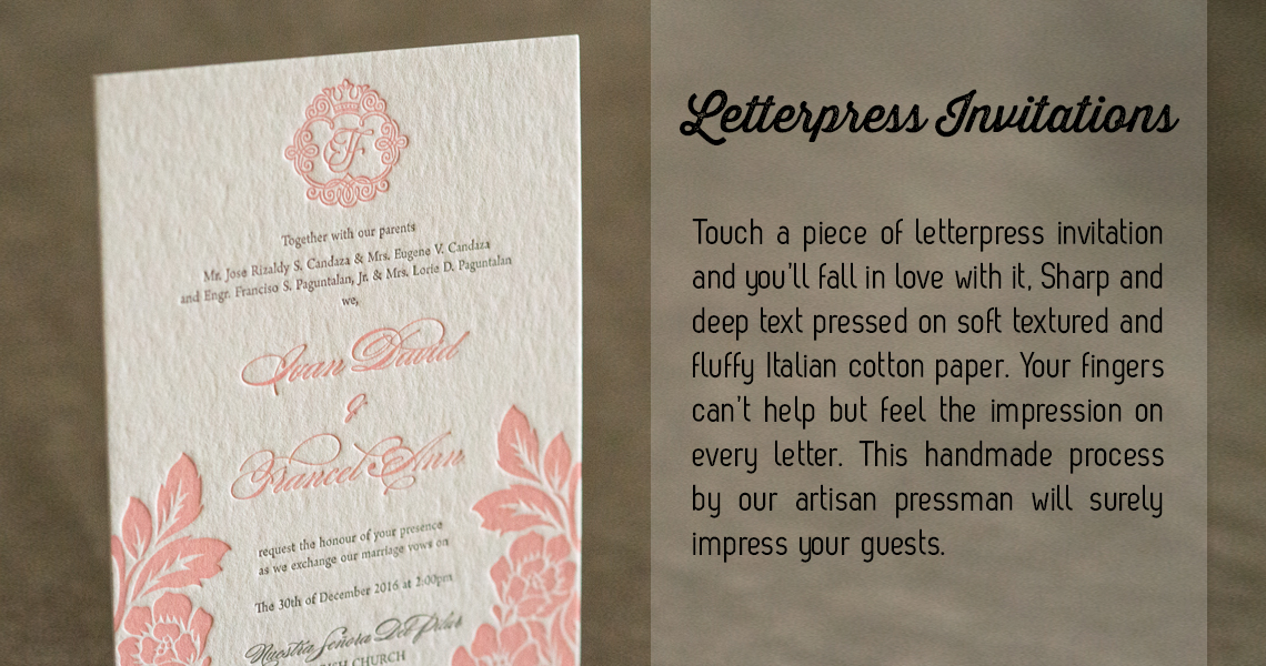 Letterpress Wedding Invitation Manila Philippines