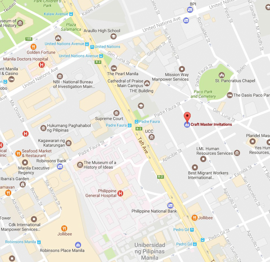 manila philippines wedding invitation map