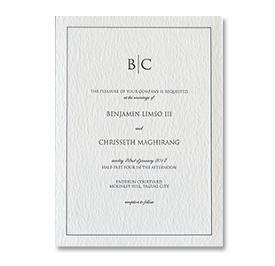 Letterpress Formal Monogram MCKINLEY HILL, TAGUIG WEDDING INVITATION