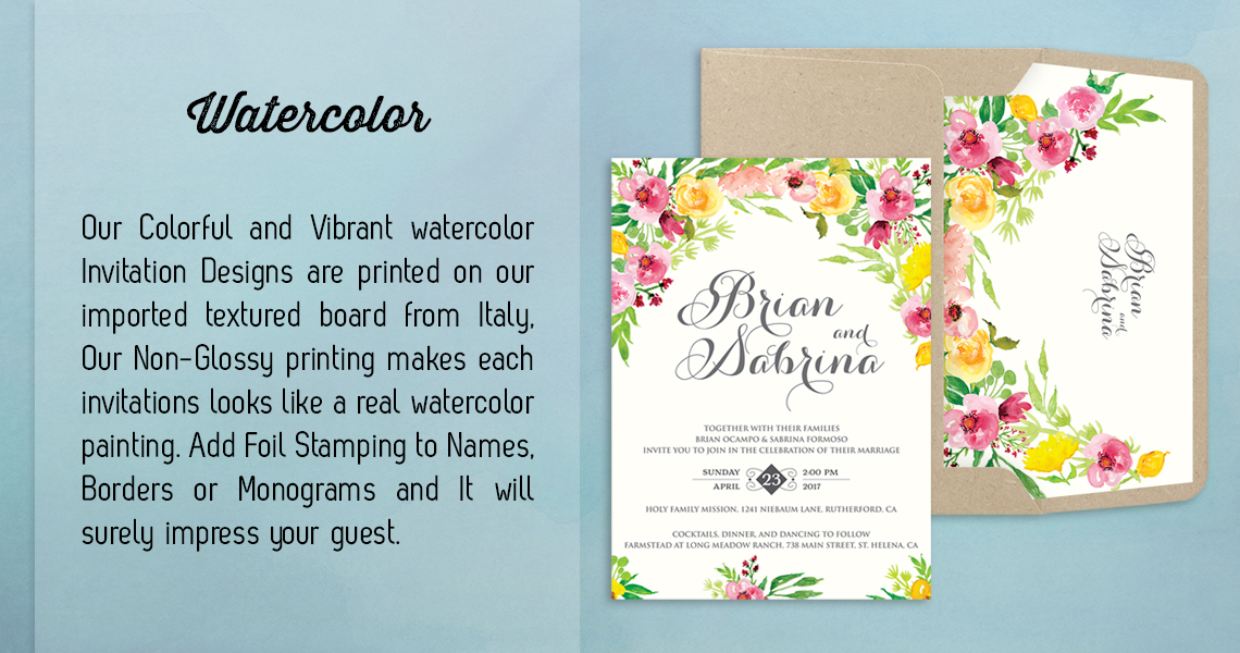 Watercolor Wedding Invitation Manila Philippines